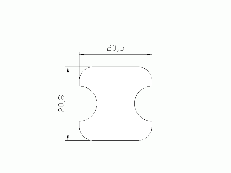 Perfil de Silicona P1093C - formato tipo Lampara - forma irregular