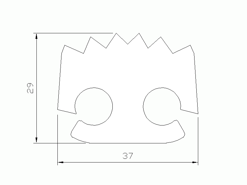 Perfil de Silicona P1093G - formato tipo Lampara - forma irregular