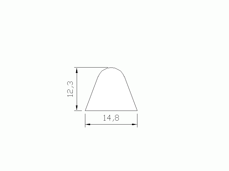 Perfil de Silicona P1112C - formato tipo D - forma irregular