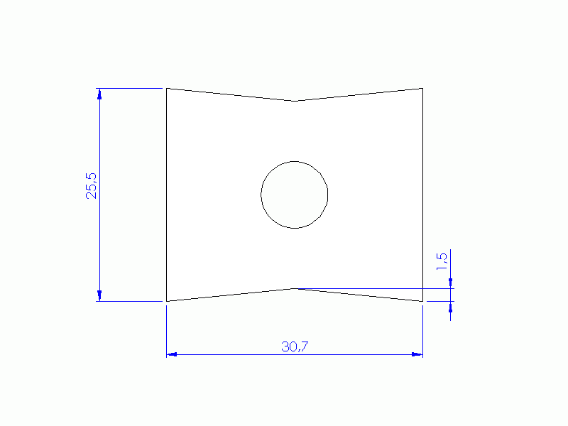 Perfil de Silicona P11185E - formato tipo Trapecio - forma irregular