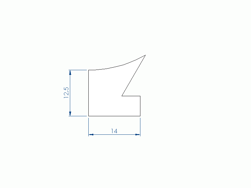 Perfil de Silicona P11185FA - formato tipo Labiado - forma irregular