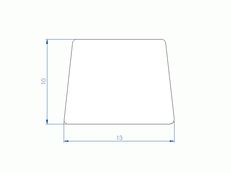 Perfil de Silicona P11185FM - formato tipo Trapecio - forma irregular