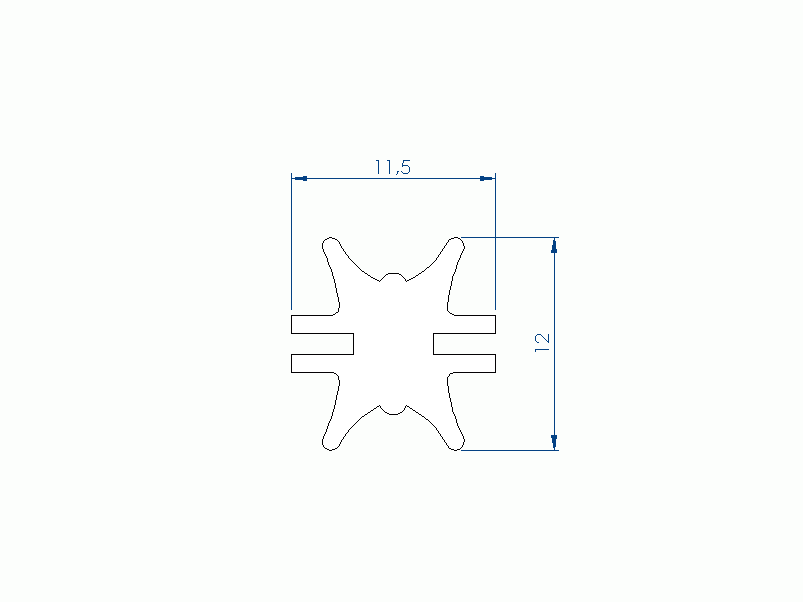 Perfil de Silicona P11185FU - formato tipo Cuernos - forma irregular