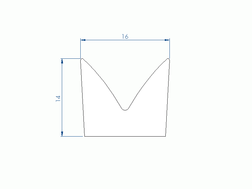 Perfil de Silicona P11185GR - formato tipo Cuernos - forma irregular