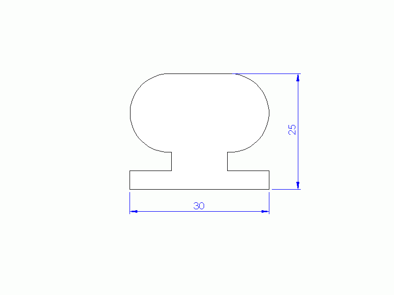 Perfil de Silicona P11185N - formato tipo Lampara - forma irregular