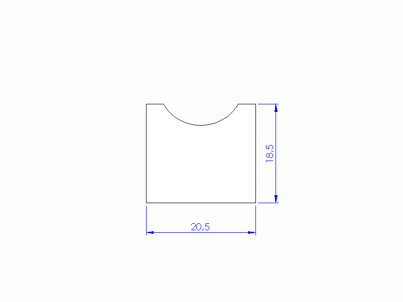 Perfil de Silicona P11185Q - formato tipo D - forma irregular