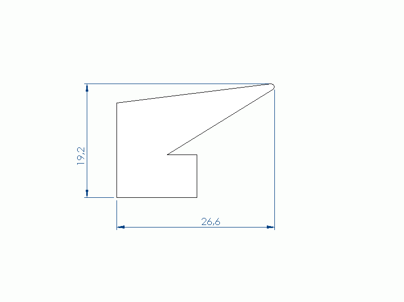 Perfil de Silicona P11185V - formato tipo Labiado - forma irregular