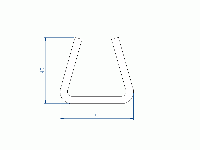 Perfil de Silicona P1152DM - formato tipo U - forma irregular