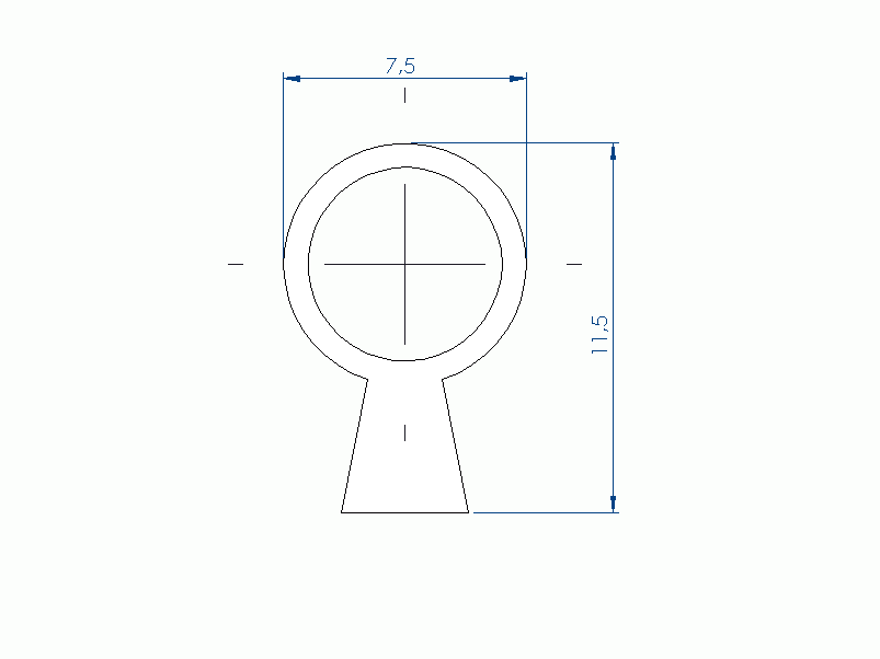 Perfil de Silicona P1152FN - formato tipo D - forma irregular