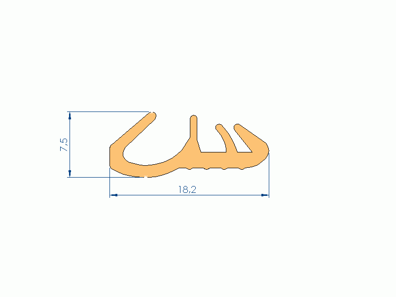 Perfil de Silicona P1152FT - formato tipo Fuelle - forma irregular