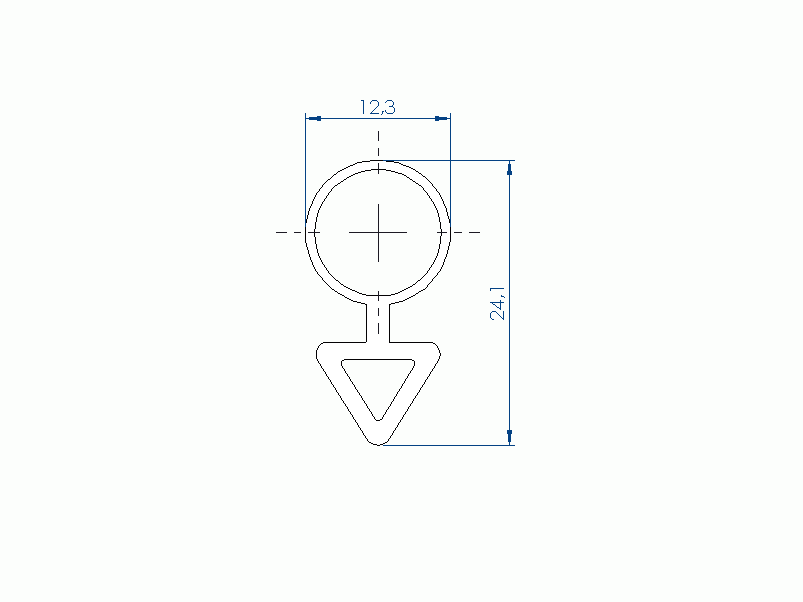 Perfil de Silicona P1152GQ - formato tipo Doble Agujero - forma irregular