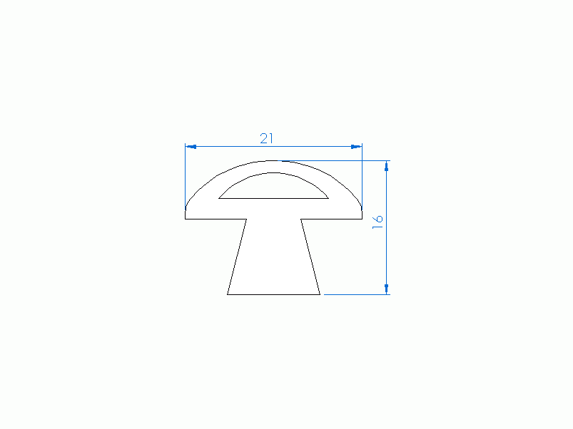 Perfil de Silicona P1152P - formato tipo Lampara - forma irregular