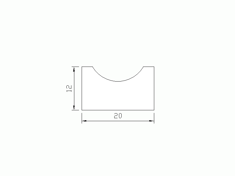 Perfil de Silicona P1158E1 - formato tipo Cuernos - forma irregular