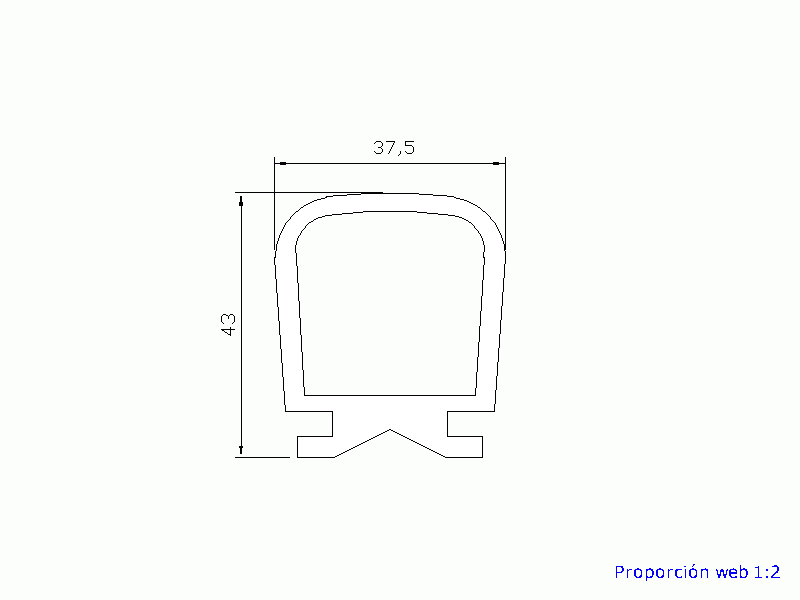 Perfil de Silicona P1164 - formato tipo Lampara - forma irregular