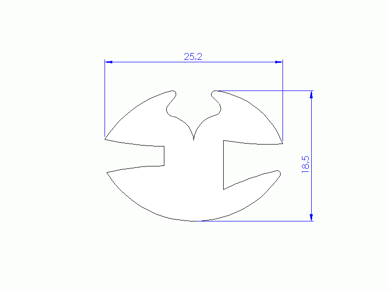 Perfil de Silicona P1167C - formato tipo Lampara - forma irregular