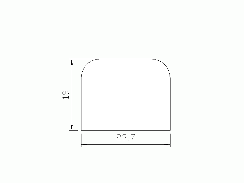 Perfil de Silicona P1167D - formato tipo D - forma irregular