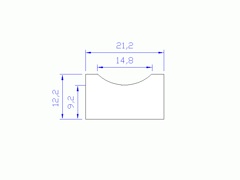 Perfil de Silicona P1185E1 - formato tipo Cuernos - forma irregular