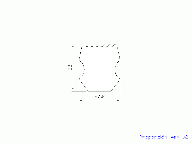 Perfil de Silicona P118A - formato tipo D - forma irregular