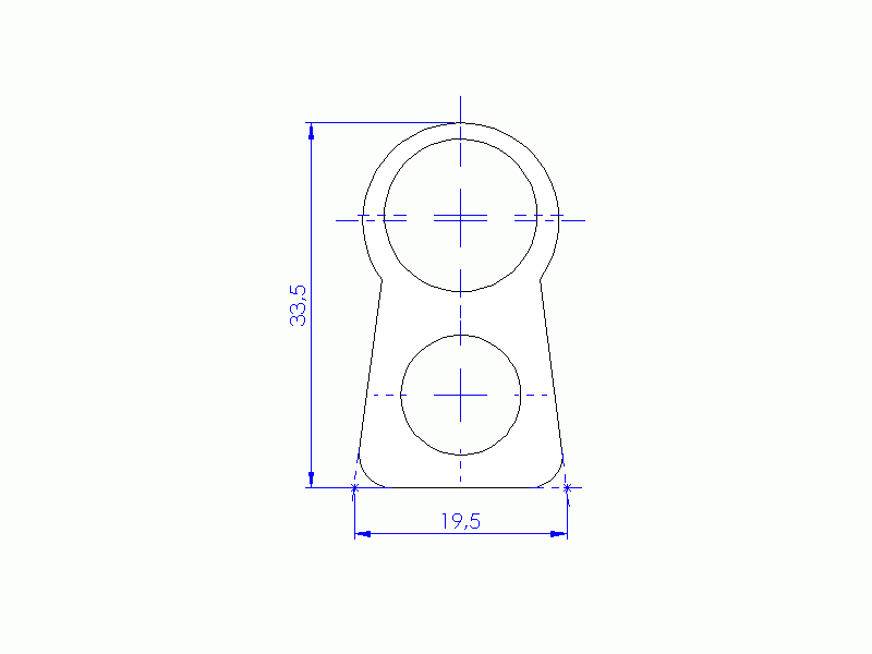 Perfil de Silicona P119GMFX - formato tipo D - forma irregular