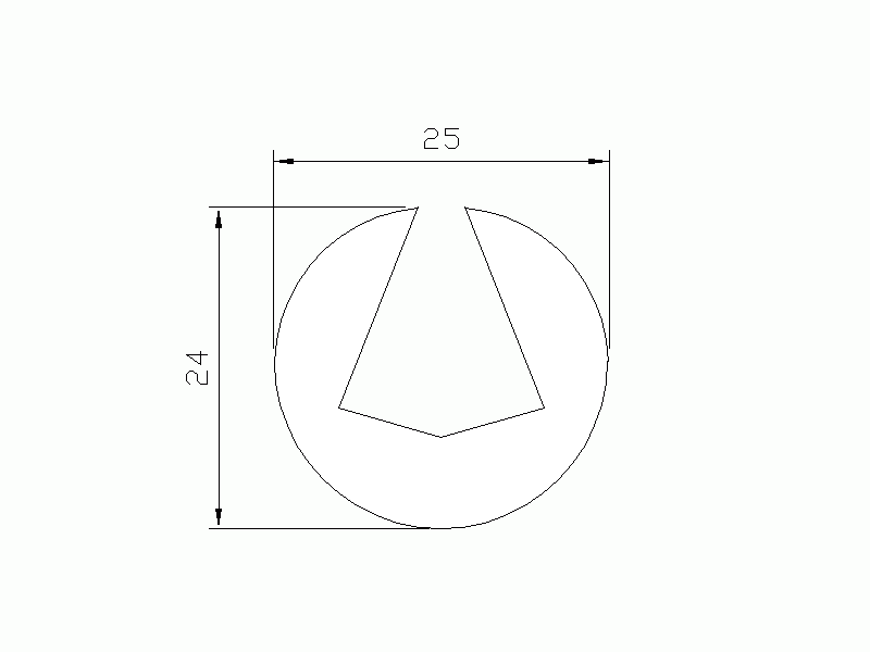 Perfil de Silicona P12 - formato tipo U - forma irregular