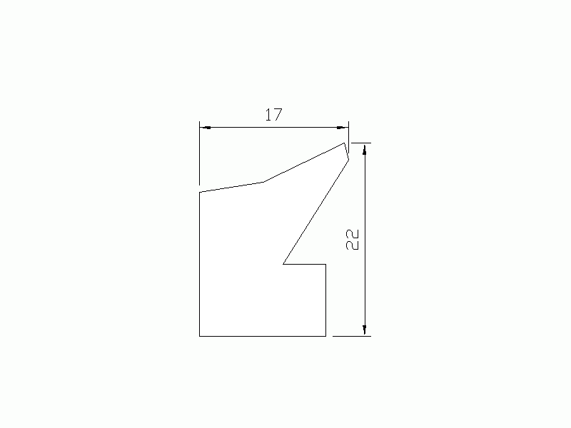 Perfil de Silicona P121 - formato tipo Labiado - forma irregular