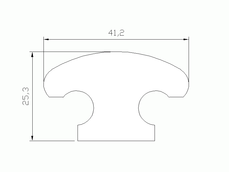 Perfil de Silicona P1216F - formato tipo Lampara - forma irregular