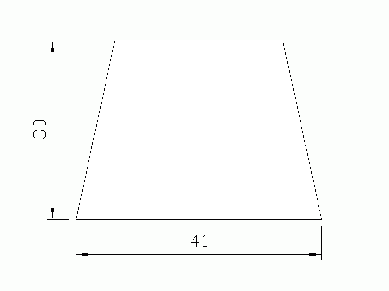 Perfil de Silicona P1228AI - formato tipo Trapecio - forma irregular