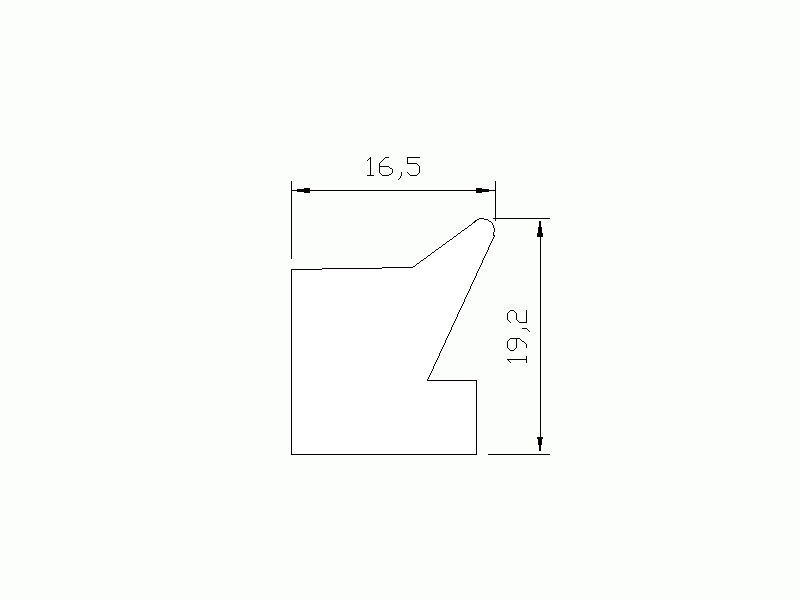 Perfil de Silicona P1228AO - formato tipo Labiado - forma irregular