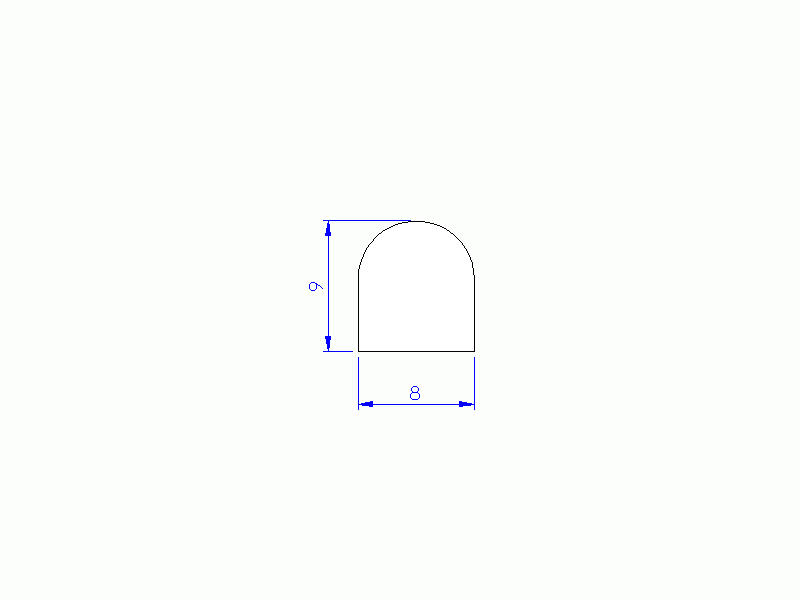 Perfil de Silicona P1228AY - formato tipo D - forma irregular