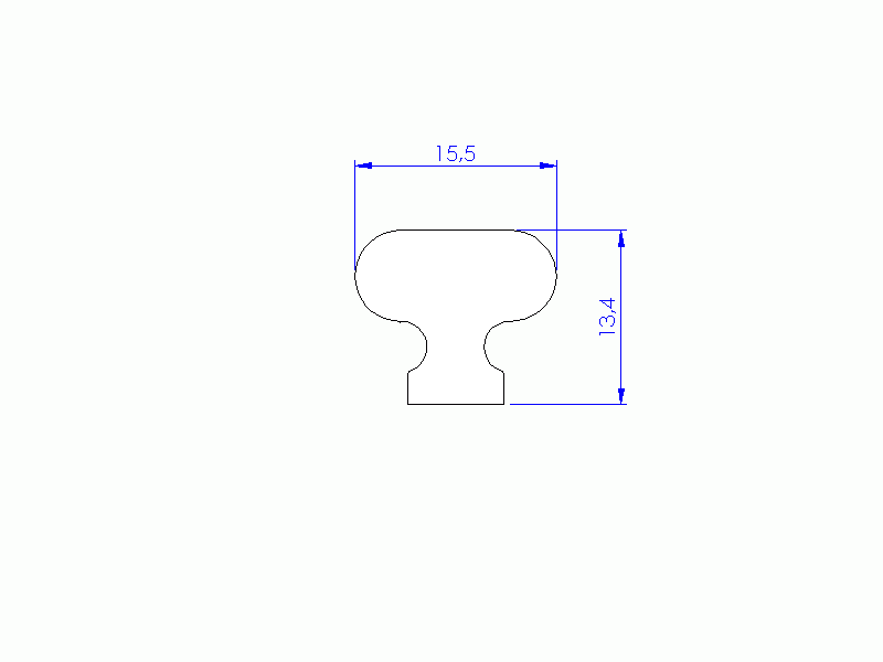 Perfil de Silicona P1228BA - formato tipo T - forma irregular