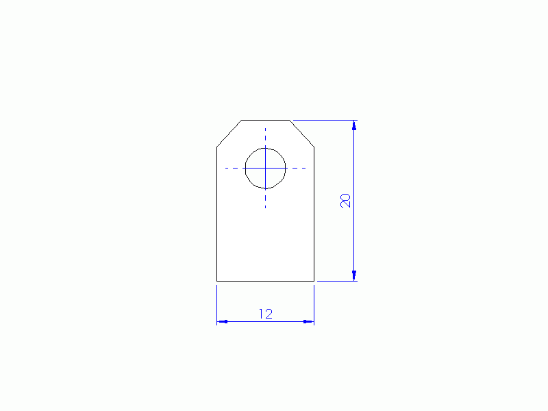 Perfil de Silicona P1228BK - formato tipo D - forma irregular