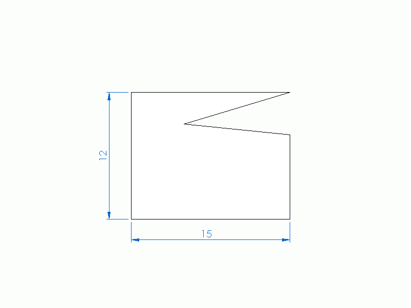 Perfil de Silicona P1228BR - formato tipo Labiado - forma irregular