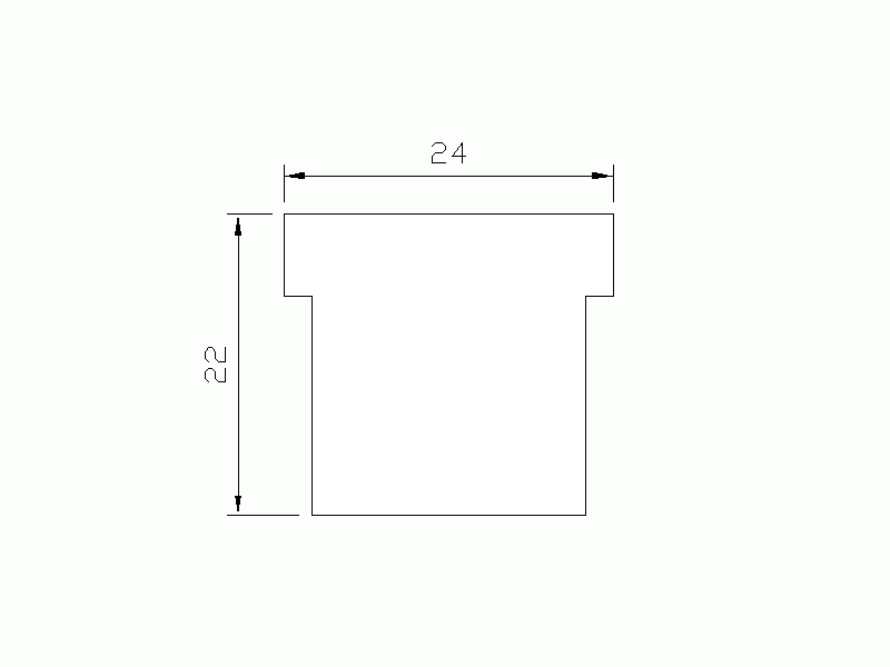 Perfil de Silicona P1228L - formato tipo T - forma irregular