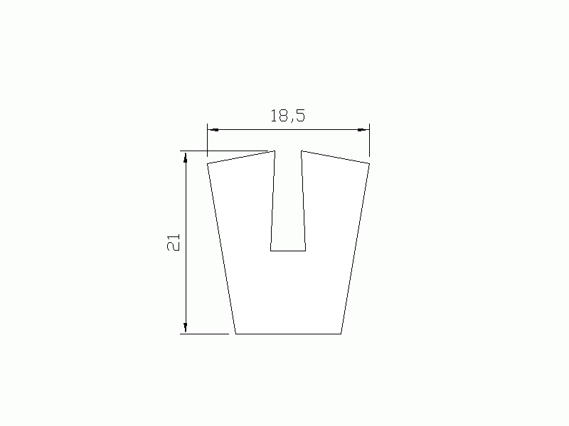 Perfil de Silicona P1228O - formato tipo U - forma irregular