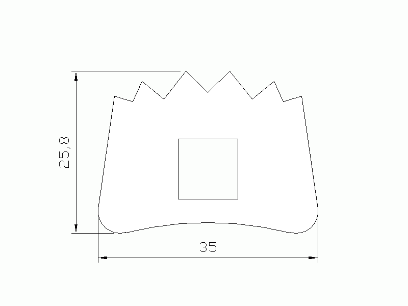 Perfil de Silicona P1236A - formato tipo D - forma irregular