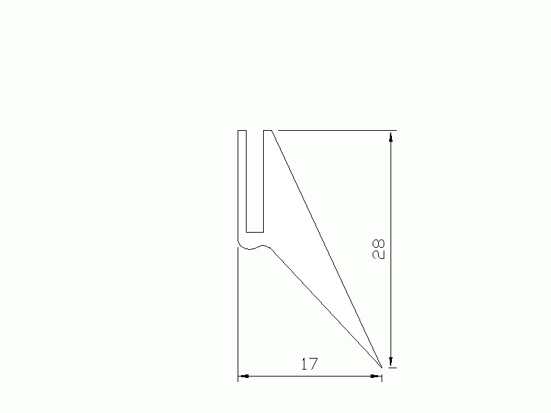 Perfil de Silicona P1238B - formato tipo U - forma irregular