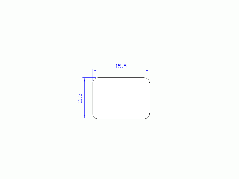Perfil de Silicona P123A - formato tipo Rectangulo - forma regular
