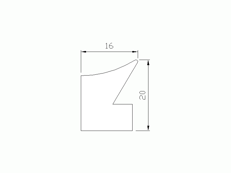 Perfil de Silicona P123F - formato tipo Labiado - forma irregular