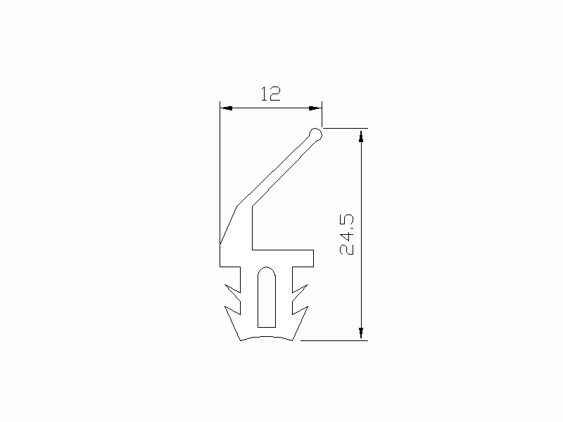 Perfil de Silicona P1259A - formato tipo Labiado - forma irregular