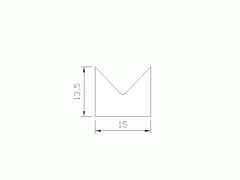 Perfil de Silicona P126-14-5 - formato tipo Cuernos - forma irregular