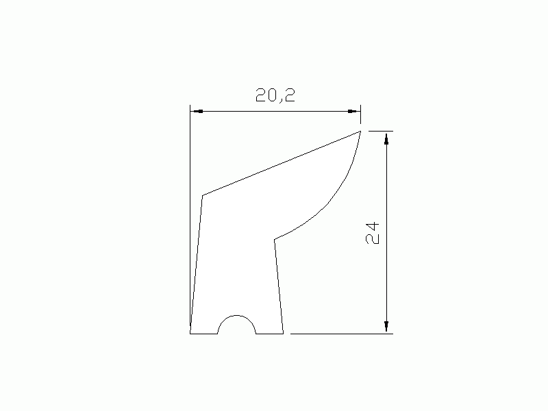 Perfil de Silicona P126B - formato tipo Labiado - forma irregular