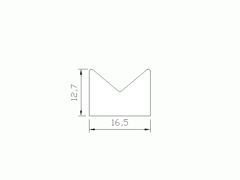 Perfil de Silicona P126D - formato tipo Cuernos - forma irregular