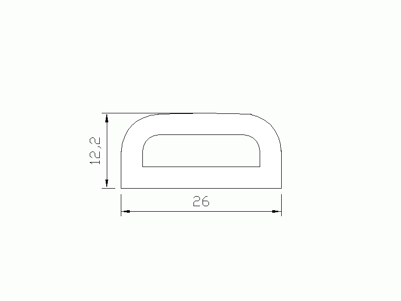 Perfil de Silicona P1281 - formato tipo D - forma irregular