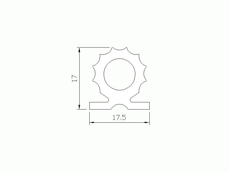 Perfil de Silicona P1285D9 - formato tipo Lampara - forma irregular