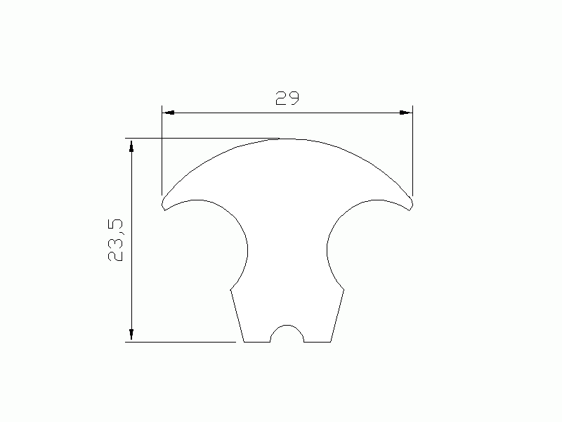 Perfil de Silicona P1293B - formato tipo Lampara - forma irregular