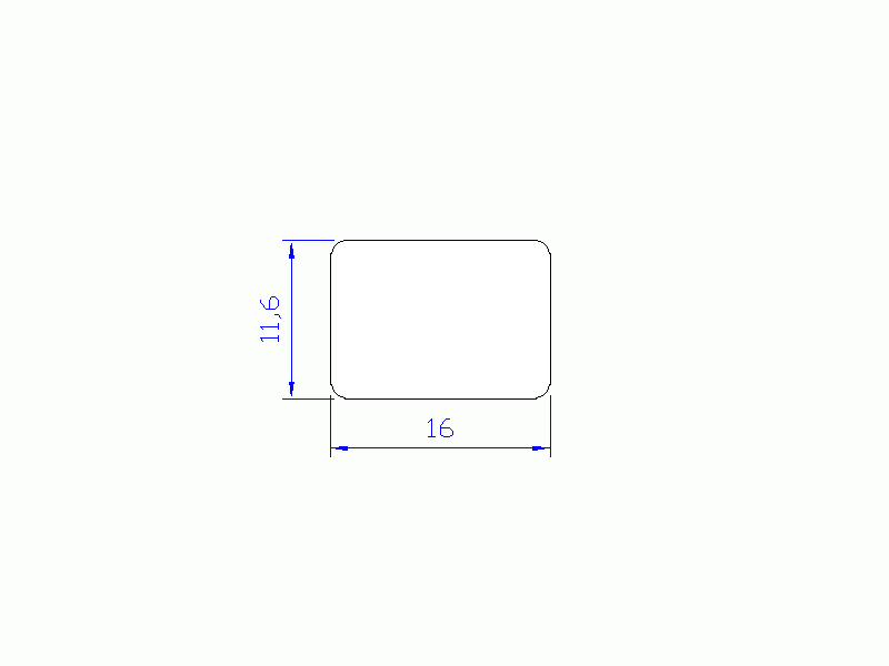 Perfil de Silicona P129A - formato tipo Rectangulo - forma regular