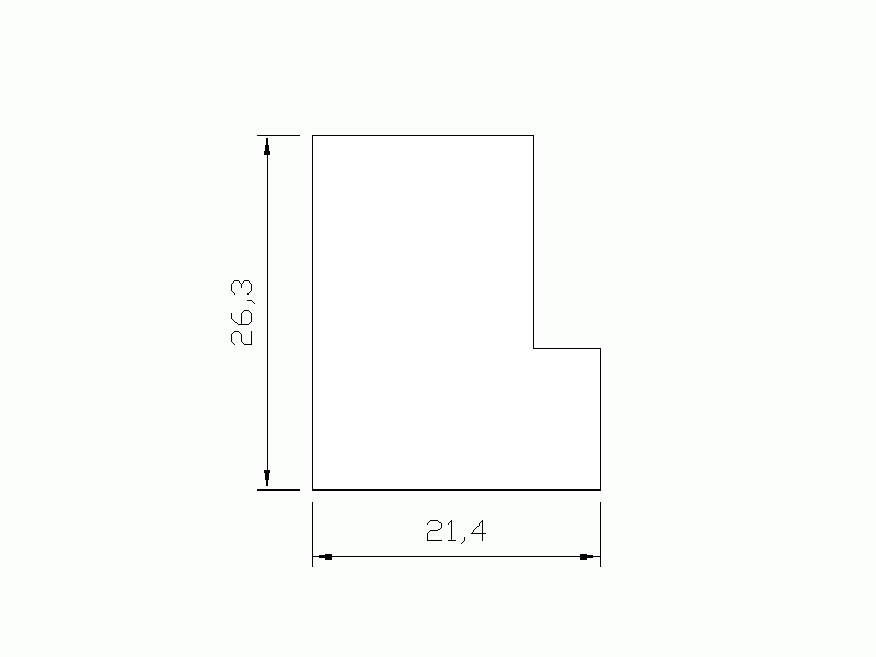 Perfil de Silicona P129M - formato tipo L - forma irregular