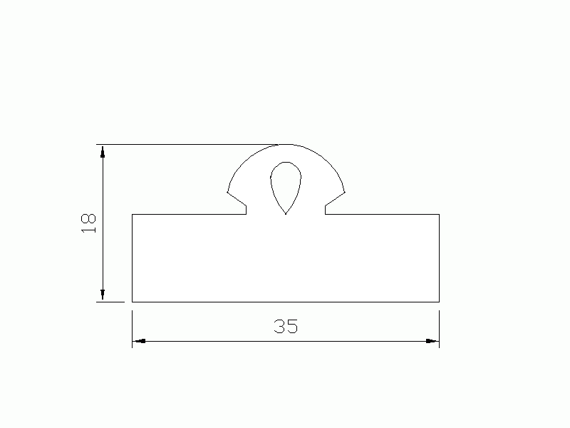 Perfil de Silicona P12B - formato tipo Lampara - forma irregular