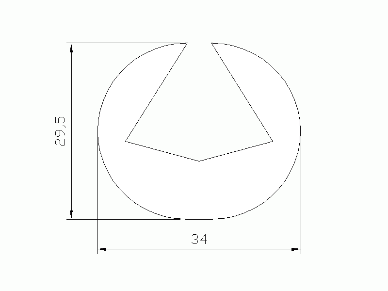 Perfil de Silicona P12D - formato tipo U - forma irregular