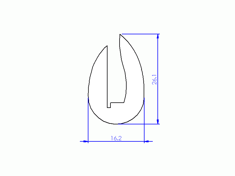 Perfil de Silicona P12E - formato tipo U - forma irregular